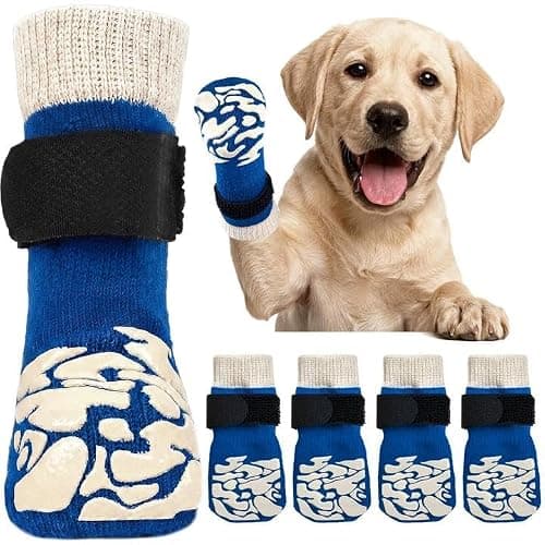 Kuoser Dog Socks for Hardwood Floors, Anti Slip Dog Dog Recovery Boot to Prevent Licking Paws, Grippers for Senior Dogs, Non Slip Paw Protectors for Small Medium Large Dogs - Image 1