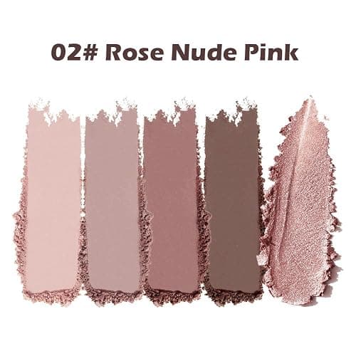 Mivota Rose Nude Eyeshadow Palette, 5 Colors Pink Brown Matte and Rose Gold Shimmer, Soft Glam Neutral Shades with Mauve Tones, Highly Pigmented Long Lasting Blendable for Daily Natural Makeup, 2# thumbnail 5