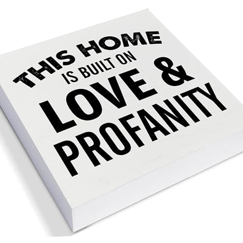 This Home is Built on Love Decorative Wooden Box Sign Home Family Wood Block Plaque Decor Modern Shelf or Wall Display for Living Room Bedroom thumbnail 3
