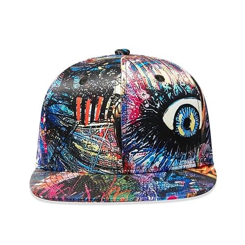CNUSER Trucker Hat Fashion Mens Women Snapback Hats - Flat Bill Brim Hat Adjustable Baseball Cap | Mens Women, Fashion thumbnail 2