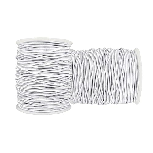 LUSTEMBER Stretchy String for Bracelets, 2 Rolls 1 mm Sturdy Elastic String Elastic Cord for Jewelry Making, Necklaces, Beading (White) - Image 1