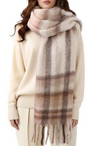 Passionbility Women's Winter Scarfs for Women, Mohair Vintage Scarf Large Chunky Scarf Cashmere Feel Blanket Wrap - Image 1