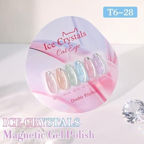 Double Rhythm 0.5 Oz Cat Eye Gel Polish with Magnet Same Color Same Bottle Holographic Glitter Shimmer Translucent Color Salon 15 ML Magnetic Nail Art (Purple-MC1158) thumbnail 6