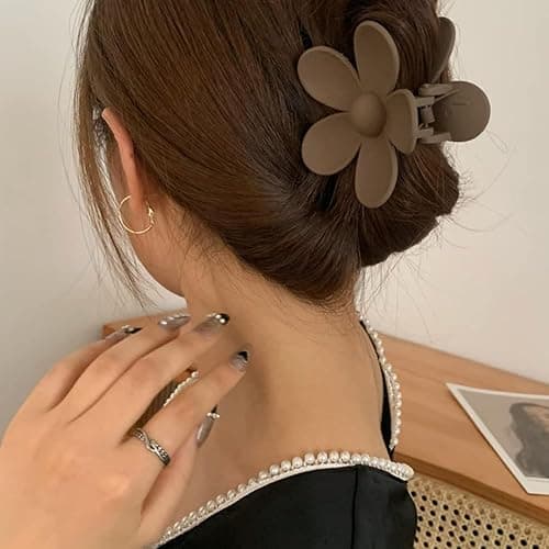 ZSPERKLA 6pcs Flower Hair Clips, Acrylic Hair Clips, Large Claw Hair Clips, Non-slip, Matte, Jaw Clips Hair Styling Accessories for Women Girls thumbnail 6