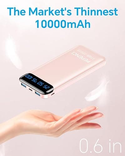 Portable Charger, 10,000 mAh Power Bank, USB C in&Out Fast Charging Battery Pack Compatible with iPhone 15/15 Plus/15 Pro/15 Pro Max, iPhone 14/13/12 Series, Samsung Galaxy etc.-Pink thumbnail 3