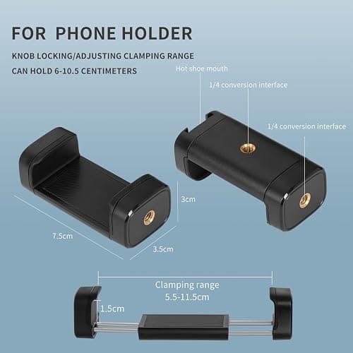 GOINWAVE Adjustable Articulating Magic Arm with Clamp and Phone Holder Clip for Desk Mount, Desk Stand, Cell Phone Tripod thumbnail 4