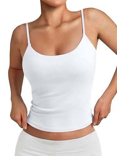Trendy Queen Womens Double Lined Spaghetti Strap Tank Tops Summer Adjustable Camisole Teens Going Out Cute Basic Crop Tops - Image 1