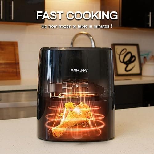 RAMJOY Air Fryer 3.8 Quarts for 1-2 people, 8-in-1 Functions, Air Fry, Roast, Bake, Broil, Preheat, Shake, Digital Small Air Fryer, Nonstick Dishwasher-Safe Basket, Compact Air Fryers, Black thumbnail 6