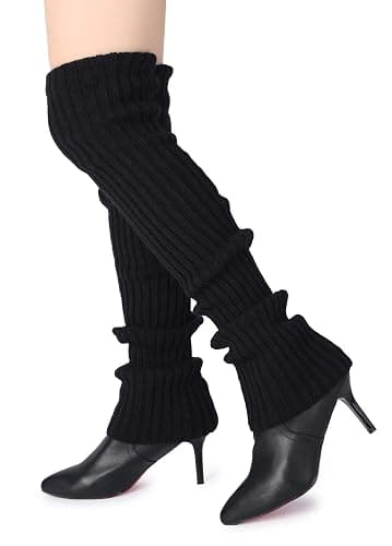 Pareberry Women's Winter Over Knee High Footless Socks Knit Warm Long Leg Warmers thumbnail 6