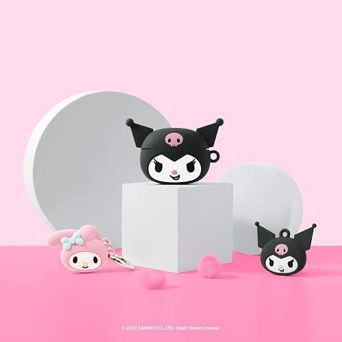 iFace Hello Kitty and Friends Cute Case [ Compatible with AirPods Pro 2 ] - Kawaii Silicone Protective Cover [Carabiner Clip Included] [Wireless Charging Compatible] – Kuromi thumbnail 6