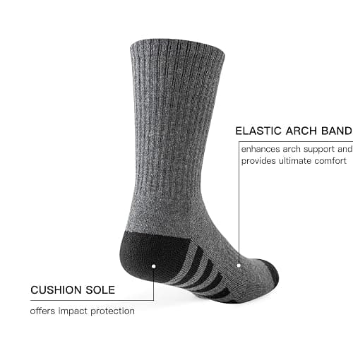 JOYNÉE 8 Pairs Mens Crew Work Cushion Socks Long Athletic Running Socks Workout Breathable Socks thumbnail 4