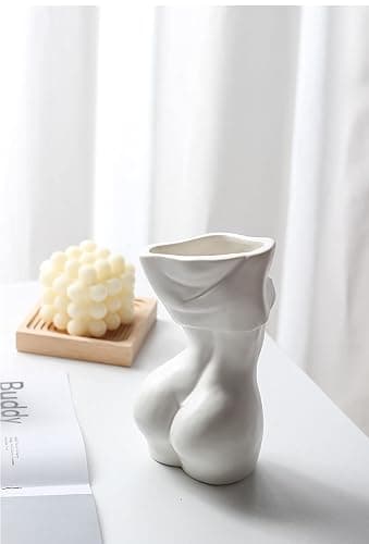 Female Body Vase - Elegant Vase for Flowers, Luxury Home Décor Vase, Woman Body Sculpture, Artistic Plant Vase, Modern Body Planter for Women’s Home Décor - White thumbnail 5
