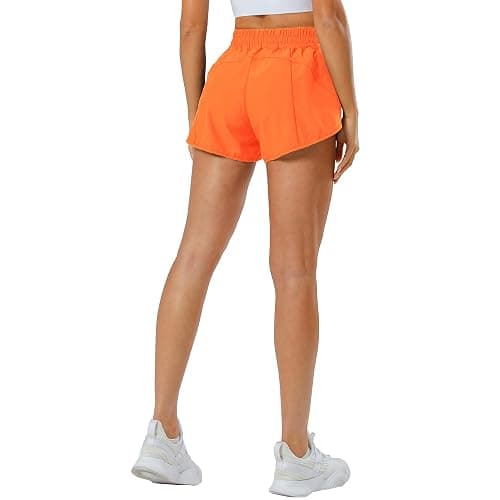 Aurefin Athletic Shorts for Women,Women's Quick Dry Workout Sports Active Running Track Shorts with Elastic and Zip Pockets thumbnail 4