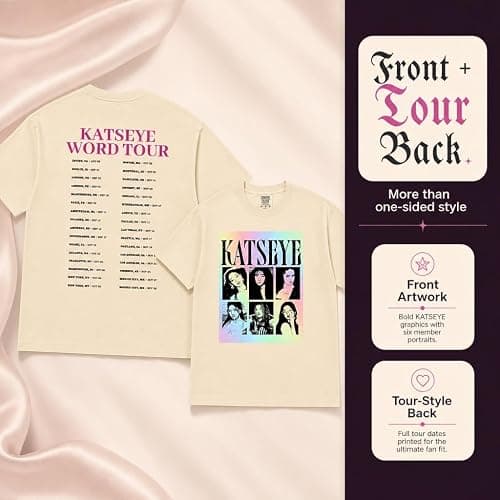 KATSEYE Shirt World Tour Vintage Tee, Kpop Fan Gift Heavyweight Cotton Graphic thumbnail 4