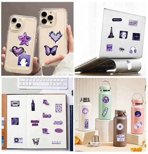 50Pcs Aesthetic Downtown Girls Stickers Pack Cool Trendy Purple Y2K Stickers for Water Bottle Funny Waterproof Sticker for Teens Adults Vinyl Sticker for Laptop Skateboard Party Supplies thumbnail 2