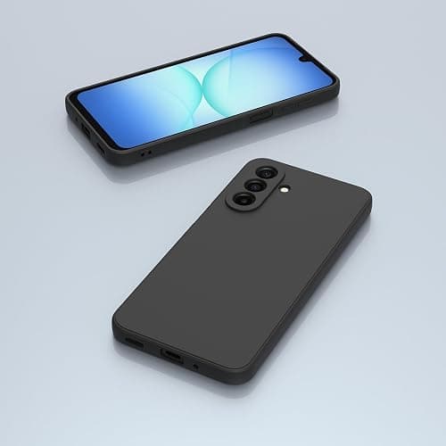 THIYUFUNS Case for Samsung Galaxy A17 5G / 4G with 2 Tempered Glass Screen Protector, Silicone Slim Fit Shockproof Anti-Scratch Compatible with Samsung Galaxy A17 5G / 4G - Black thumbnail 7