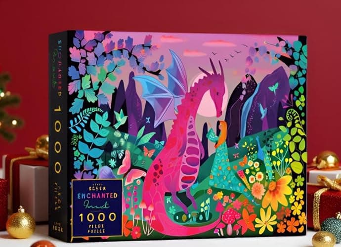 Elena Essex Puzzles for Adults 1000 Pieces - Enchanted Forest | Jigsaw Puzzles | 1000 Piece Puzzle for Adults | Cool Magic Dragon Puzzle | 20x28inches thumbnail 2