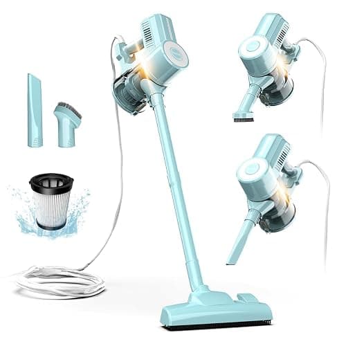 Roomie Tec Corded Stick Vacuum Cleaner - 450W, Lightweight 2 in 1 Handheld with Powerful Suction, Bagless HEPA Filter, Large Dust Capacity, 20ft Cable - Ideal for Floors, Dorm Room, & Home Cleaning - Image 1