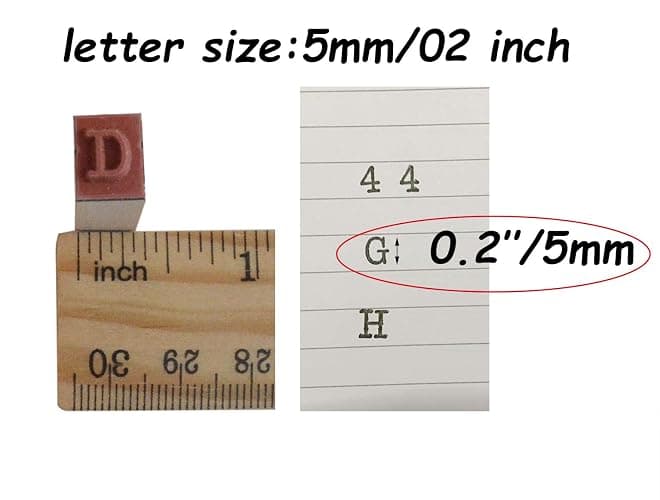 Pack of 36 Pcs Small Wooden Rubber Stamps 0.2 Inch of Letter and Number for DIY Craft Card and Photo Album (B) thumbnail 4