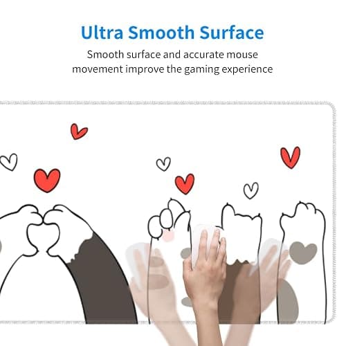 Kawaii Cat Paw Gaming Mouse Pad Large XL Desk Mat Long Extended Pads Big Mousepad for Home Office Decor Accessories 31.5 X 11.8 Inch thumbnail 5