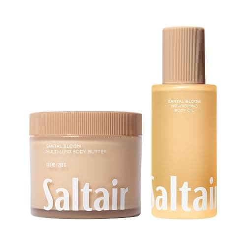 Saltair Body Oil and Multi-Lipid Body Butter Set – Deep Moisture, Hydrating After-Shower Skincare Duo – Santal Bloom Scent - Image 1