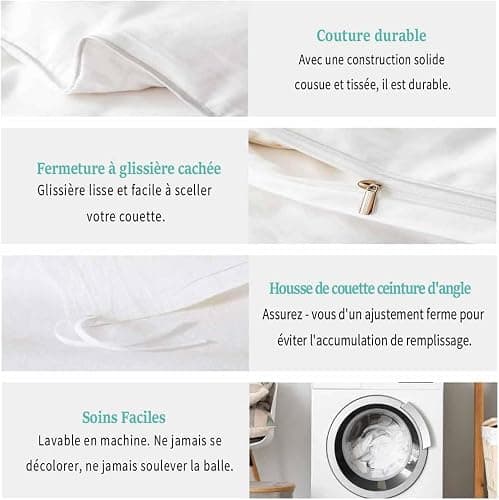Homemissing Léopard 100% Coton Housse de Couette 220x240cm Enfants guépard Literie Set Safari Animaux Parure de lit Coton Housse de Couette Marron Noir Set literie thumbnail 7