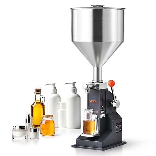 VEVOR A03 Pro Manual Paste Liquid Filling Machine, 5-100ml Adjustable Bottle Filling Machine with 11.5L Hopper for Filling Paste/Cream/Cosmetic/Perfume/Drink/Medicine/Shampoo/Lip Gloss - Manual:5-100ml