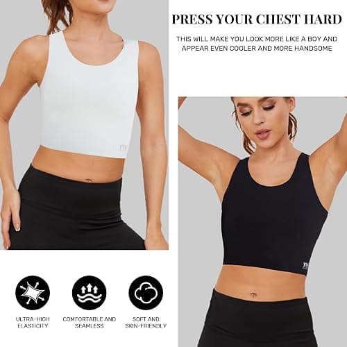 Chest Binder-Female Transgender,FTM Binder Bra for Large Breast, Women's Compression Top thumbnail 3