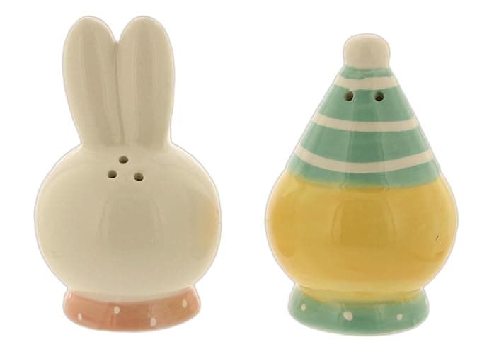 The Bridge Collection 3.5" Easter Bunny and Duck Salt and Pepper Shaker Set - 2 Piece Set - Easter Kitchen Items - Fun Salt and Pepper Shakers for Home Decor thumbnail 2
