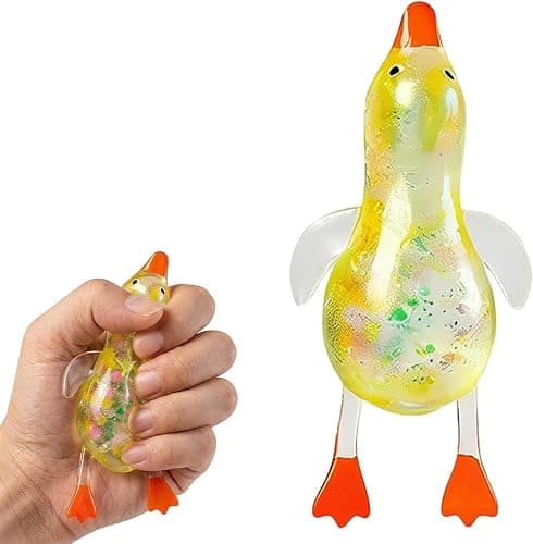 Cute Duck Squishy Stress Ball, Soft Sugar Ball, Slow Rise Moldable Sensory Fidget Toy for Anxiety Relief, Suitable for Adult use in Offices and Homes (Yellow) - Image 1