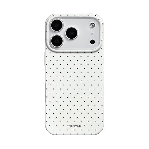 inewateri Compatible for iPhone 17 Pro Case with Cute Fashion Polka Dot Aesthetics Design Simple Cases for Soft TPU Slim Protection Cover-White - Image 1