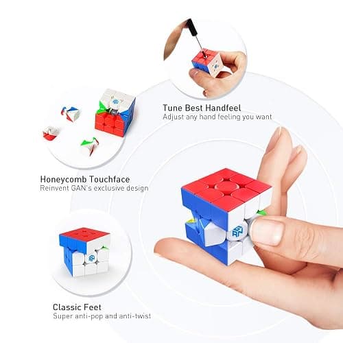 GAN 330 Keychain Cube, 3x3 Mini Key Ring, 3by3 Small Sitckerless Speed Cube, Standard Version, 1.2 Inch thumbnail 4