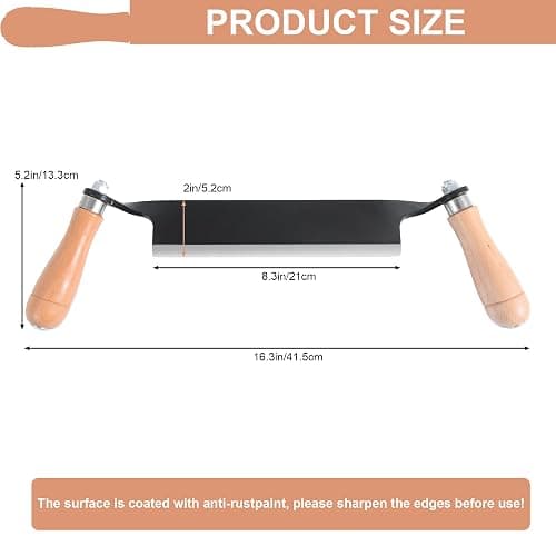 8 Inch Draw Knife for Woodworking - Multi-Purpose Debarking Tool, Spoke Shave & Wood Shaving Tool, Durable & Efficient for Carving, Shaping, Log Stripping (Straight 8 in) thumbnail 3
