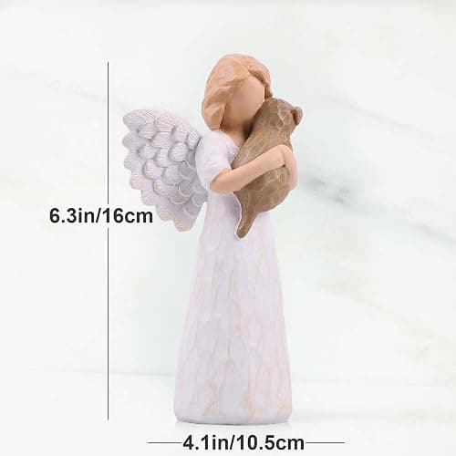 Chocolate Lab Dog Angel Figurine - Sympathy Keepsake, Pet Remembrance for Loss, Rainbow Bridge Figurines, Bereavement Angel Statue, Hand-Painted Condolence for Passed Companion & Pet Lovers thumbnail 3