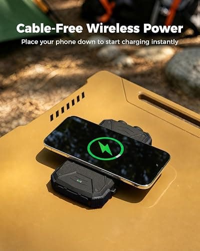 BLAVOR Solar Power Bank 10,000mAh Portable Wireless Charger for Cell Phones | 20W USB-C battery pack, battery bank, IPX5 waterproof, 2 flashlights, camping essentials, hiking gear, emergency solar backup thumbnail 2