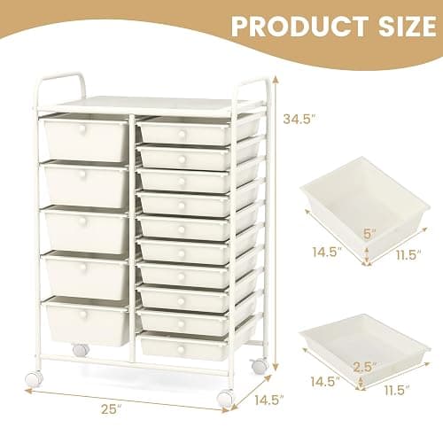 15 Drawer Rolling Storage Cart thumbnail 3