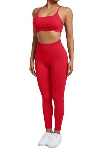 SUUKSESS Women Seamless Workout Sets Strappy Sports Bra High Waist Booty Leggings Outfits thumbnail 5