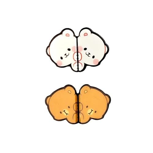 Milk and Mocha Peeking Magentic Bookmarks Pack of 2 Authentic Milk Mocha Bear Merchandise for Book Lovers Page Markers Students Teachers Reading Marker Clip Cute Adorable School Office Home Supplies - Image 1