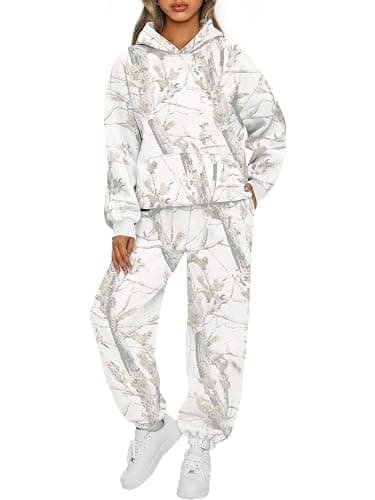 AUTOMET Womens 2 Piece Lounge Sweatsuit Sets Oversized Fall Hoodies & Baggy Jogger Sweatpants - Image 1