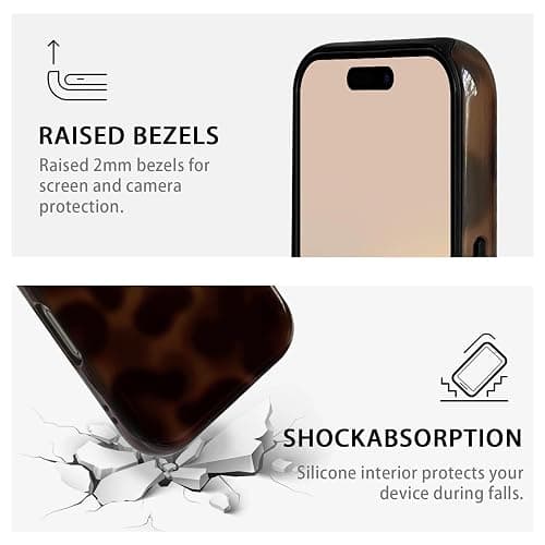 NITITOP Compatible with iPhone 17 Case Magnetic Compatible with MagSafe Cute Leopard Amber Aesthetic Tortoise Design for Women Men Girls Soft TPU Shockproof Protective Cover - Brown thumbnail 5