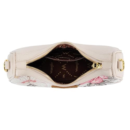 Wrangler Shoulder Purse for Women Floral Hobo Bag Small Cute Handbags | Vintage Flower Print Underarm Bag, Braided Handle, Zipper Closure Clutch, Detachable Straps, for Casual Travel Dates Everyday thumbnail 5