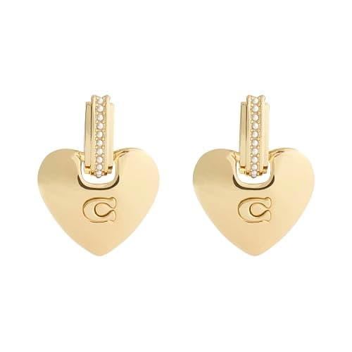 COACH Jewelry Women's Signature Puffy Heart Charm Drop Earrings thumbnail 2