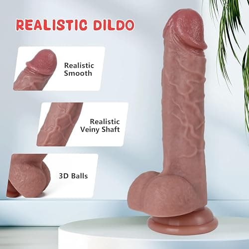 Sex Toys Dildo 7.8 Inch Realistic Silicone Dildo, Safety Material for Clitoral Vagina and Anal Stimulation with Strong Suction Cups, Sex Adult Toys for Women and Couple - Realistic Dildo-Flesh thumbnail 2