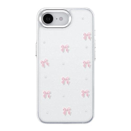 EYZUTAK Case for iPhone 17e/iPhone 16e, Bling Glitter 3D Bowknot Phone Case Cute Sparkly Crystal Clear Bow Aesthetic Design Cover Slim Soft Durable TPU Transparent Protective Cover for Women-Pink Bow thumbnail 9