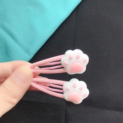 RDTGHY 4Pcs Cat Paw Hair Clips Pink Y2K Kawaii Hairpins for Women Girls Hair Accessories thumbnail 9