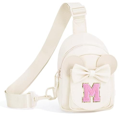 Uygafly Gifts for Girls Kids Toddler,Initial Crossbody Bag Purse Cream,M | Personalized Purse Monogram Fanny Pack Cute Trendy Stuff Birthday Gift - Image 1