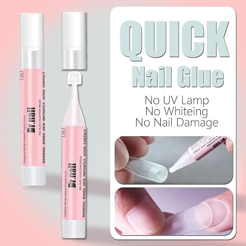 Nail Glue Set 20Pcs Super Strong Fast Dry No UV for Press On Acrylic Nails | 10s Fast Dry Super Bond Nail Adhesive SGS MSDS Certified Individual Tubes Long Lasting No UV for Fake Nail Tips thumbnail 3