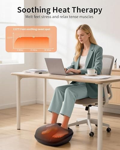 Nekteck Shiatsu Foot Massager with Heat, Foot Massager Machine for Plantar Fasciitis, Neuropathy Pain, Deep Kneading, Air Compression, Remote APP Control, Gifts for Her Him, Fits Up to 13" thumbnail 4
