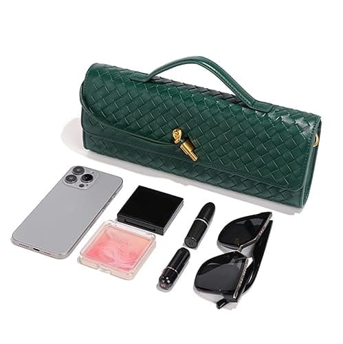 JYG Woven Handbag for Women Fashion Evening Shoulder Bag PU Leather Handmade Clutch Purse Casual Crossbody Bags 2024 thumbnail 5