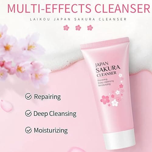 MrCuvaryas Sakura Skincare Set For Teen Girls & Women, 32PCS Face Care Kit With Cherry Blossom Essence, Serum, Cleanser, Lip Mask, Mud Mask & More thumbnail 3